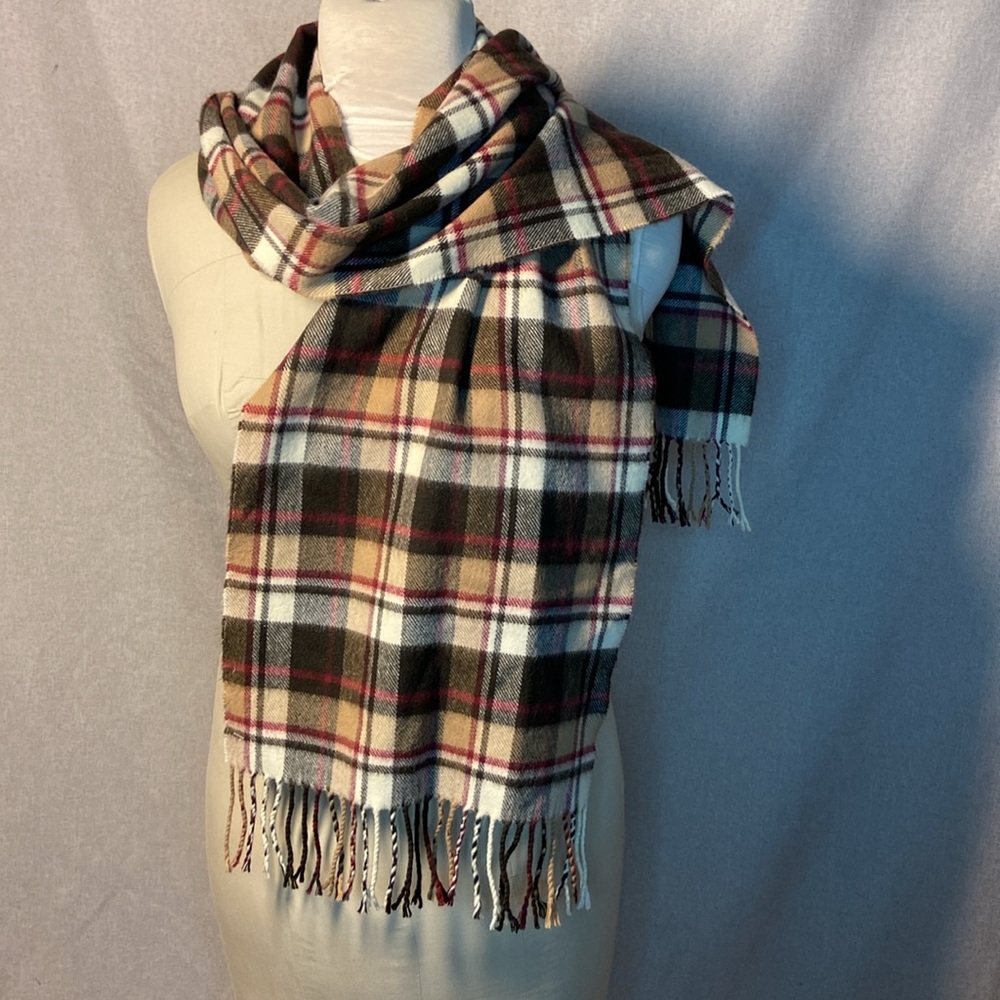 Classic Plaid 100% Cashmere Scarf.